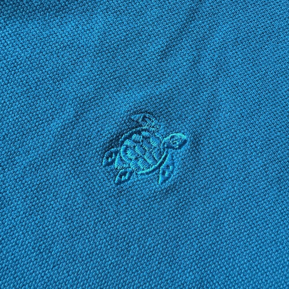 Vilebrequin Polo Shirt Mens 2XL Blue Regular Fit Pique Cotton Turtle Logo Preppy - Picture 6 of 9